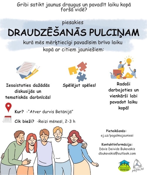Kustība pagalms 2025 Draudzēšanās pulciņš jauniešiem ar mēreniem funkcionāliem traucējumiem