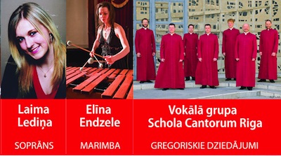 Elīna Endzele (marimba) Laima Lediņa, Vokālā grupa "Schola Cantorum Rīga" vadītājs Guntars Prānis Elīna Endzele (marimba) Laima Lediņa, Vokālā grupa "Schola Cantorum Rīga" vadītājs Guntars Prānis